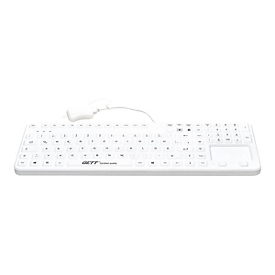 CleanType Prime Touch+ TKG-109-GCQ-PR-TOUCH-KGEH-WHITE-IP68-MAG-BACKL-USB-CH - Tastatur - mit Touchpad - waschbar - hintergrundbeleuchtet - USB