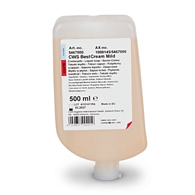 Clear+ by CWS, crème savonneuse ParadiseLine Best Cream Mild, conforme aux normes HACCP, pH neutre, testée dermatologiquement, lot de 12 conditionnements de 500 ml chacun
