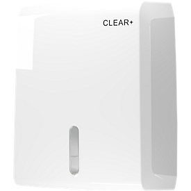 Clear+ by CWS Falthandtuchspender, Wandmontage, manuell, bis 700 Blatt, abschliessbar, ABS/PP, weiss