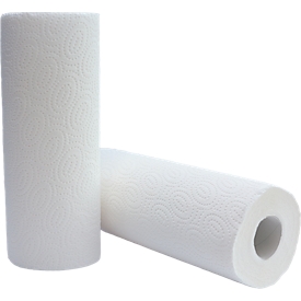 Clear+ by CWS Haushaltspapier Recycling, 2-lagig, Zellstoff, weiss, 32 Rollen mit jeweils 64 Blatt