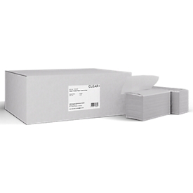 Clear+ by CWS : papier plié haut de gamme, 2 épaisseurs, pli en V, blanc, 20 x 200 feuilles
