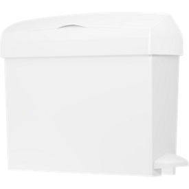 Clear+ by CWS : poubelle pour déchets hygiéniques, 15 l, à commande par pédale, avec couvercle, en polypropylène, blanche