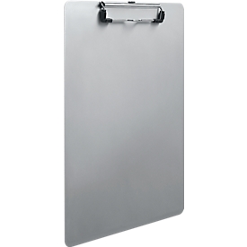 Clipboard MAUL, DIN A4, with magnetic tape and clip, 319 x 230 x 14 mm, aluminum, silver