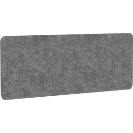 Cloison acoustique de bureau AKUSTIX Vario, classe d'absorption acoustique B, épaisseur 18 mm, sans fixations, L 1600 x H 600 mm, feutre PET, gris