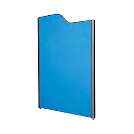 Cloison acoustique System alu-velcro, ondulé, 1600/1400 x 850 mm, format EN ISO 354, combinable, bleu foncé/gris anthracite RAL 7016