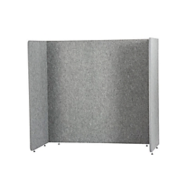 Cloison acoustique to go 3000 silent.line - en forme de U -  PET - l. 1600 x H 1500 mm - difficilement inflammable selon DIN 4102 (B1) - gris