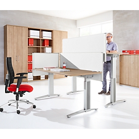 Cloison de séparation insonorisée pour arrière de table System 40, hauteur ajustable, l. 800 – 1800 x H 600 mm, blanc