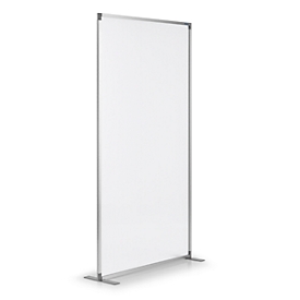 Cloison de séparation magnetoplan, L 1000 x P 350 x H 1800 mm, acrylique double face/métal, sans bande magnétique, base en T, blanc