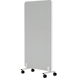 Cloison mobile acoustique Flex sur roulettes, épaisseur 40 mm, L 800 x H 1400 mm, gris clair