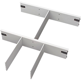 Cloisons de séparation CLUBWORK, trame ajustable, pour caisson mobile, gris clair
