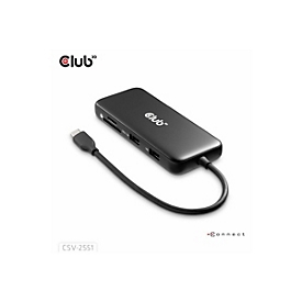 Club 3D 8-in-1 - Dockingstation - für Desktop, Laptop - USB-C - HDMI, DP - 1GbE