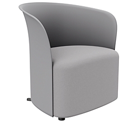 Clubsessel Paperflow CROWN, Schaumpolsterung, mit Füßen, Sitzhöhe 380 mm, B 730 x T 635 x H 690 mm, Polypropylen & Hartfaserplatte, Polsterbezug grau