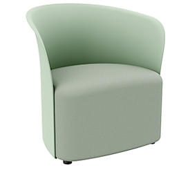 Clubsessel Paperflow CROWN, Schaumpolsterung, mit Füßen, Sitzhöhe 380 mm, B 730 x T 635 x H 690 mm, Polypropylen & Hartfaserplatte, Polsterbezug grün