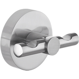 Coat hook tesa Moon, mounting without drilling, incl. adhesive solution, removable, stainless steel look