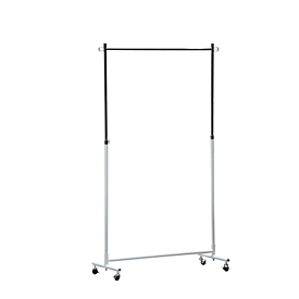 Coat rack on castors Jan Kurtz Boston, W 1010 x D 410 x H 1080-1840 mm, tubular steel, white/chrome plated