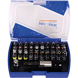 Coffre d'embouts de vissage Color Projahn, 1/4", boîte en plastique, 32 p.