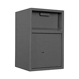 Coffre-fort de dépôt Dinero 1 Format - 14,6 l - L 290 x P 290 x H 450 mm - clapet d'insertion - charnières à droite - gris graphite