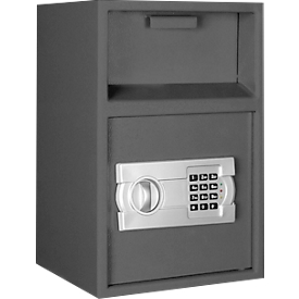Coffre-fort Desposit Format Dinero 1 Elo, 14,6 l, charnières à droite, serrure électronique, clapet d'insertion, L 290 x P 290 x H 450 mm, gris graphite