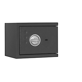 Coffre-fort Lyra 0, classe 0 selon EN 1143-1, 8,2 l, charnières à droite, serrure à double panneton, 1 tablette, L 350 x P 280 x H 270 mm, gris graphite RAL 7024