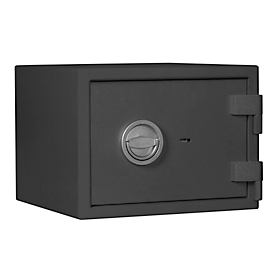 Coffre-fort MT 1, niveau de sécurité S 1 selon EN 14450, 34 l/2 dossiers, serrure à double panneton avec 2 clés, 1 étagère, L 405 x P 385 x H 300 mm, gris graphite
