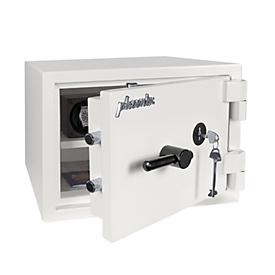 Coffre-fort Phoenix Fortress SS1452K, niveau de sécurité S2, L 410 x P 405 x H 300 mm, 22 litres, blanc signal