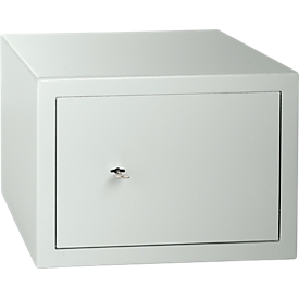 Coffre-fort pour meubles Format Atlanta, niveau de sécurité B, 23 l, charnières à droite, serrure à double panneton, 2 clés, L 420 x P 380 x H 300 mm, gris clair RAL 7035