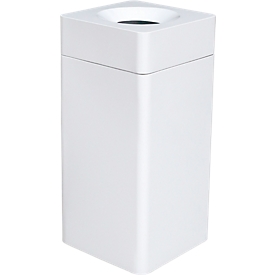 Colector de residuos Orgavente, acero, volumen 40 l, rectangular, An 350 x P 350 x Al 790 mm, cubo autoextinguible, blanco