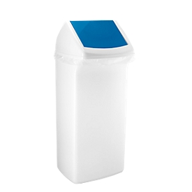 Colector de residuos reciclables Flip, 40 l, con tapa, azul