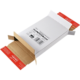 Colis d’expédition, l. 145 x P 225 x H 34 mm, frais de port optimisés, fermeture autocollante, blanc, 20 p.
