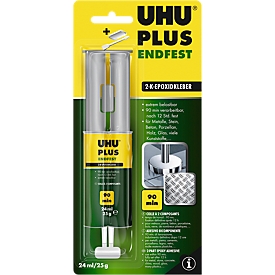 Colle à 2 composants PLUS Endfest UHU, 25 g, à base de résine époxy avec seringue à double chambre