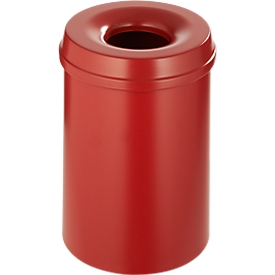 Collecteur de déchets 15 L autoextinguible, structure rouge/couvercle rouge