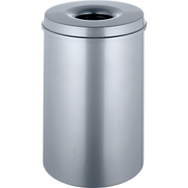 Collecteur de déchets 30 L, autoextinguible, structure argent/couvercle argent
