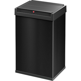 Collecteur de déchets Big-Box Swing L Hailo, 35 L, rectangulaire, couvercle basculant, tôle d'acier, noir