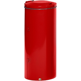 Collecteur de déchets double battant compacte VAR, pour sacs poubelle de 120 l, avec poignée et couvercle, ignifuge, rouge feu