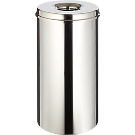 Collecteur de déchets pour utilisation en intérieur, 50 L, autoextinguible, structure inox/couvercle inox