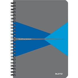 Collegeblock Leitz Office, Format A5, 90 karierte Blatt, lässt sich um 360° öffnen, Spiralbindung, Kartoneinband, FSC®-zertifiziert, blau