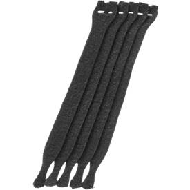 Collier de serrage, bande autogrippante, l. 12,5  x L 200 mm,noir, 10 p.