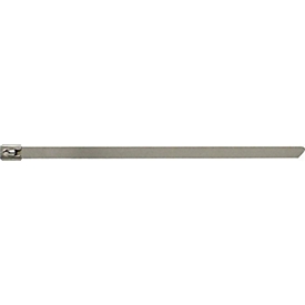 Collier de serrage en acier inoxydable AISI 316, L 520 x l 7,9 mm, fermeture à bille, antimagnétique, résistant à la corrosion, 25 pcs/sl.