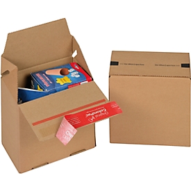 ColomPac vouwdoos Eurobox S, zelfklevende sluiting &amp; afscheurgaren, Z-vouw, combineerbaar met Euro palletten, buitenkant L 150 x B 100 x H 150 mm, binnenkant B 95 mm, 20 stuks, golfkarton, bruin