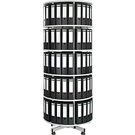 Colonne rotative pour classeurs - 5 étages  + GRATUIT 40 classeurs A4 - 80 mm  - noir - notre marque Schäfer Shop Select 