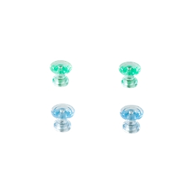 Colour design magnets, 4 pieces, made of transparent plastic