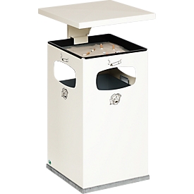 Combi-asbak B42, met dak, incl. binnenwerk, wit