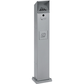 Combi-asbak voor buitengebruik, zilver