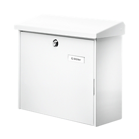 Comfort brievenbus, verzinkt plaatstaal, wit