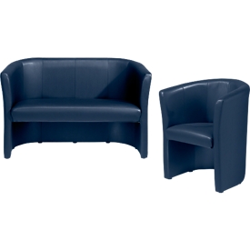 Complete aanbieding:  2 fauteuils + 1 tweezitsbank Club, blauw