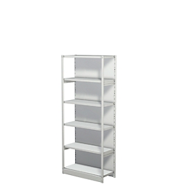 Complete shelf system PROGRESS 500 T, base unit, with rear wall, H 1900 x W 750 x D 340 mm