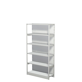 Complete shelf system PROGRESS 500 T, base unit, with rear wall, H 1900 x W 960 x D 340 mm