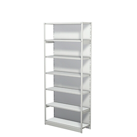 Complete shelf system PROGRESS 500 T, base unit, with rear wall, H 2250 x W 960 x D 340 mm