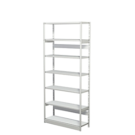 Complete shelf system PROGRESS 500 T, base unit, without rear panel, H 2250 x W 960 x D 300 mm
