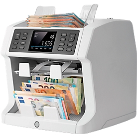 Compteuse de billets Safescan® 2985 SX, testée par la banque centrale, 7 caractéristiques de sécurité, compteur &amp; trieur de valeurs, jusqu'à 1200 billets/min &amp; jusqu'à 3 devises
